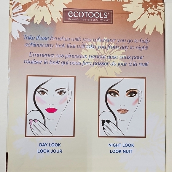 EcoTools Lovely Looks Cosmetic Brush Set, 5 pc, floral print, wood handles. NWB - Picture 5 of 6